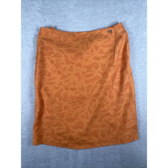 Columbia Dresses & Skirts - Columbia XCO Silk Wrap Skirt Women's Medium Orange Knee A-Line Tropical Resort